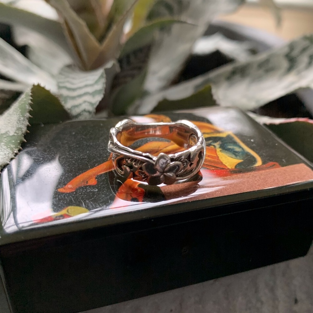VTG Na Hoku Fine Sterling Plumeria Ring SIZE 7